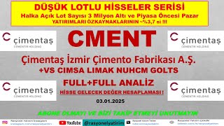 Düşük Lotlu Hisse Çimentaş İzmir Çimento A.Ş #CMENT Analiz, +VS  #lmkdc  #cimsa #nuhcm #golts #borsa