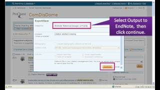 EndNote: Importing references from ProQuest