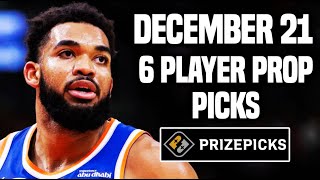 NBA PRIZEPICKS TODAY | 6 BEST PROP PICKS | SATURDAY | 12/21/2024 | BEST PROPS | NBA BETTING |