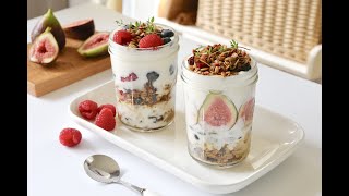 教你做兩款不同口味的早餐燕麥酸奶杯 Oatmeal Yogurt Cups Recipe｜ Freesiaa Made