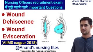 Wound dehiscence//Wound Evisceration//Nursing officers recruitment exams @anandsnursingfiles