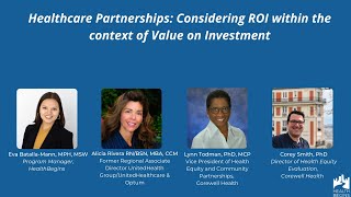 Webinar -  Healthcare Partnerships: Considering ROI within the context of Value on Investment