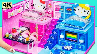 Build Simple Hello Kitty vs Frozen House in Hot and Cold Style From Cardboard ❄️