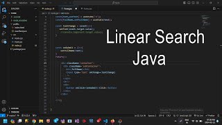 Linear Search in Java using Visual Studio Code Linear Search in Data Structure Data Structure