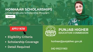 CM  Honhaar Scholarships 2025 |  Undergraduate Scholarship Program | Apply Now  | VU Khanpur