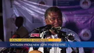 Health Minister Addresses Criticism from New York Protesters