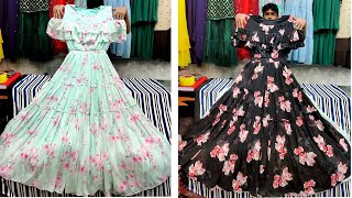 Most Popular Western version long ruffel gown #shopping_guide || ওয়েস্টার্ন ক্যাপ রাফেল লং গাউন