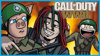 Call of Duty: World War II Funny Moments! - Lil Pump, Gucci Gang Country Cover, LEGIQN Freestyle!