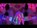 ASMR | Glue Sticks w Neon Paint🎨  ✨Misty Twins + Rainy Car Ride😴💤