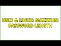 Unix & Linux: Maximum password length