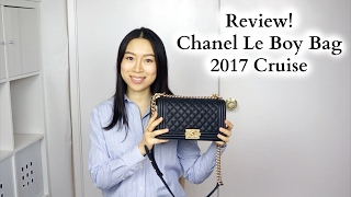 Chanel Le Boy Bag Review 2017 Cruise (17C) Black Caviar Gold Hardware Old Medium