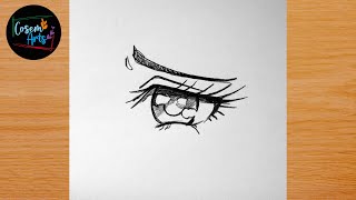 Anime Eye Drawing || How to draw sad Anime Eye Step by Step