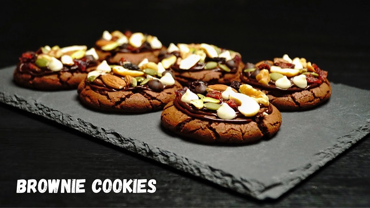 The Most Amazing Fudgy Brownie Cookies With Nuts - YouTube