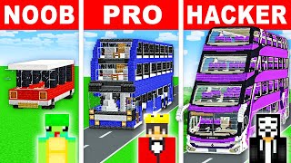 NOOB vs PRO: BUS STATION HOUSE Build Challenge In Minecraft!