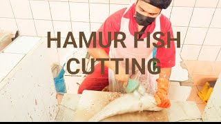 HAMUR FISH CUTTING SKILLS ##abudhabi fish market##Prowns cleaning#@#