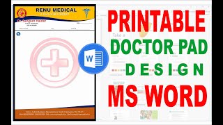 🚨🚨Printable Doctor Pad design in MS Word | Doctor Letterhead Design in Word | Prescription Design🚨🚨