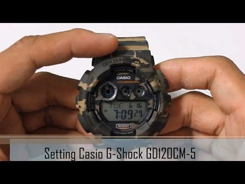 How to Set Casio G-Shock GD120CM-5 Camouflage Digital Mens Sport Watch How to Set Casio G-Shock GD120CM-5 Camouflage Digital Mens Sport Watch