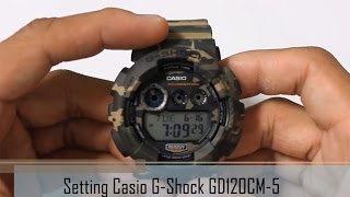 How to Set Casio G-Shock GD120CM-5 Camouflage Digital Mens Sport Watch