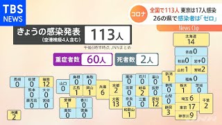 全国で１１３人 東京は１７人感染、２６の県で感染者は「ゼロ」