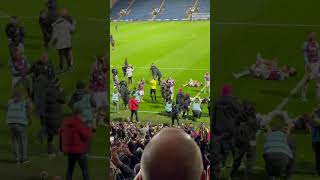 Burnley players and staff show their appreciation to fans after winning the league at Ewood Park!