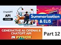 Generative AI | OpenAI API, ChatGPT,  GPT-4 in Python | Summarization & ELI5 |