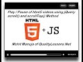 Play / Pause of html5 videos using jQuery scroll event and scrollTop Method