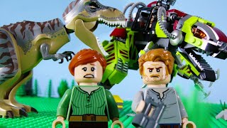 LEGO Jurassic World STOP MOTION LEGO Jurassic World: T-Rex vs Dino Mech | LEGO | Billy Bricks