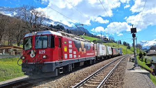 ★ 4K 🇨🇭 Samedan - Zernez - Landquart freight car view/ cab ride, Switzerland [05.2021]