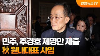 민주, 추경호 제명안 제출…秋 원내대표 사임 / 연합뉴스TV (YonhapnewsTV)