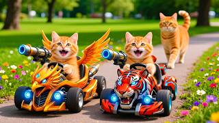 🔴Kitten's Adventure Live: Mama Cat Trims Fur on the Farm and Makes Tiger Hat For Kittens At Home🐾🎩🐯