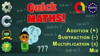 Quick Maths - HTML5 Game + Mobile Version + ADMOB-GDPR + Leaderboard + Achievement (Construct 2/3)