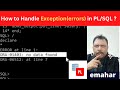 Exception Handling in PLSQL | Oracle PLSQL