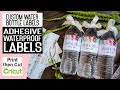 DIY Custom Water Bottle Labels with Cricut Print then Cut 💛 Waterproof Water Bottle STICKERS -Labels