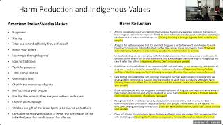 Harm Reduction and Indigenous Values