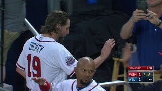 WSH@ATL: Dickey scores Markakis with infield chopper