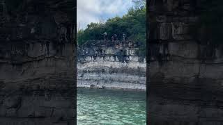 High Cliff Jump Into Lake!