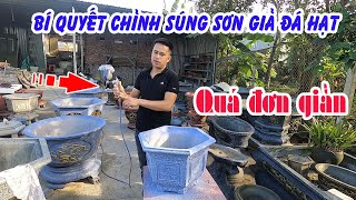 Cách chỉnh súng sơn để sơn giả đá dạng hạt