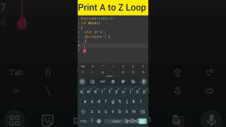 How to Print A to Z using Loop in C