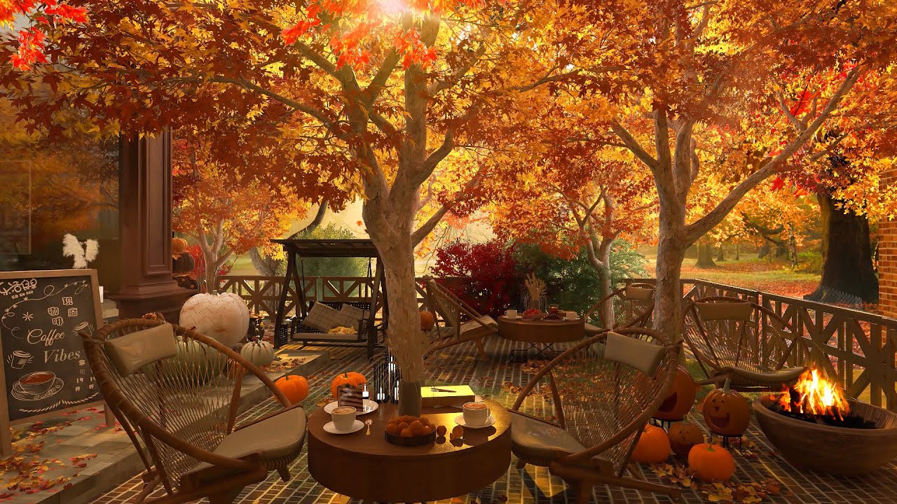 Cozy Autumn Coffee Shop By Coffee Vibes Peaceful Autumn Morning W