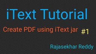 #1 iText Tutorial | How to create pdf in java using itext | Create PDF Document with iTextPDF Java