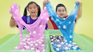Emma and Lyndon are Playing with Slimes | Fun Games with Auntie