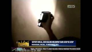 Seperti Ninja, 2 Maling Nekad Melompati Dari Atap Rumah Ke Atap