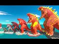 EVOLUTION of FIRE GODZILLA 2014 Size Comparison VS ICE GODZILLA + Frostbite Godzilla - ARBS