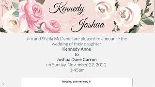 Sun, Nov 22nd 2020 - Joshua \u0026 Kennedy Wedding Ceremony