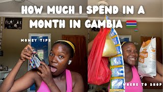 I SPEND LESS THAN $20 A MONTH ON FOOD  IN GAMBIA.