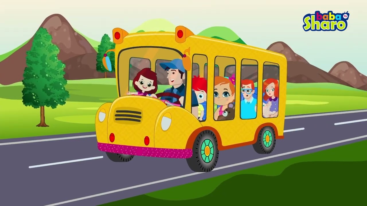 Wheels On The Bus Goes Round and Round + Trucks wheels 8 min @BabaSharo TV - Kids Songs