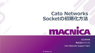 【Cato Networks】Socketの初期化方法(USBリセット)