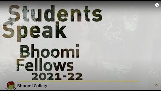 Students Speak | Bhoomi Fellows 21-22 | Slish