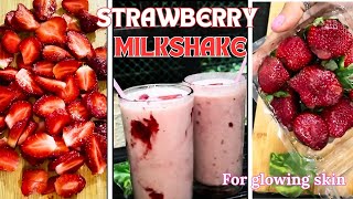 Strawberry Milkshake with homemade Strawberry crush syrup | Strawberry recipes | Shake 🍓