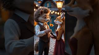 A cute love story of a fox and hedgehog AI Animal Video #shorts #cuteanimals #animal rescue